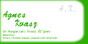 agnes kvasz business card